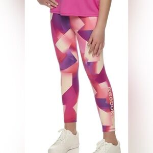 NWOT Reebok Girl's Athletic Printed Capri Legging, Size M 7-8